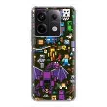 Чохол Майнкрафт на Xiaomi Redmi Note 13 (5G) (AlphaPrint) Minecraft (Колаж Майнкрафт)