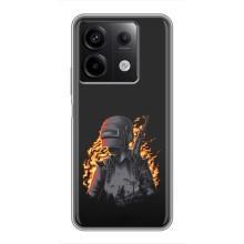 Силиконовый чехол с картинкой "Герой Pubg" на Xiaomi Redmi Note 13 (5G) – В огне