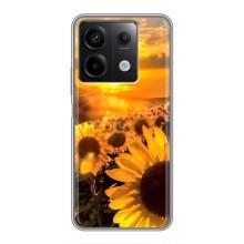 Чехол с Цветами для Xiaomi Redmi Note 13 (5G) (поле подсолнухов)