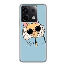 Бампер с изображением Котиков для Редми Нот 13 (5G) (КОТИК в очках)