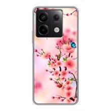 Чехол с принтом САКУРЫ на Xiaomi Redmi Note 13 (5G) – Бабочки на сакуре