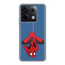 Чехол Супергерой Человека Паука на Xiaomi Redmi Note 13 (5G) – На паутине