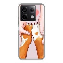 Чехол (ТПУ) Милые собачки для Xiaomi Redmi Note 13 (5G) – Любовь к собакам