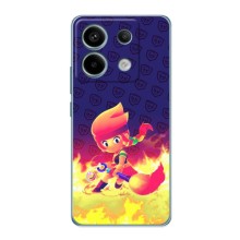Чехол (ТПУ) с героями Бравл Старс на Xiaomi Redmi Note 13 (5G) (Пенни в огне)