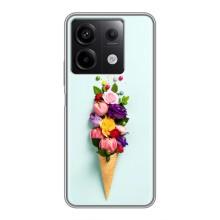 Чехлы с тематикой "ЦВЕТЫ" на Xiaomi Redmi Note 13 (5G) (Цветок-мороженное)