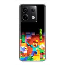 Чехлы для Xiaomi Redmi Note 13 (5G) (Персонажи Майн Крафт) (Герой Майнкрафт)