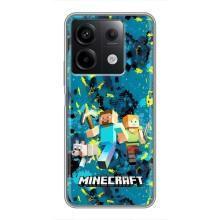 Чехлы для Xiaomi Redmi Note 13 (5G) (Персонажи Майн Крафт) (Майнкрафт)