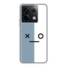Силиконовые Чехлы (смешные стикеры) для Xiaomi Redmi Note 13 (5G) – Серо-белый
