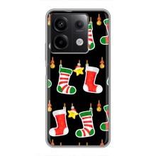 Силиконовый бампер на рождество для Xiaomi Redmi Note 13 (5G) (Рождественские подарки)