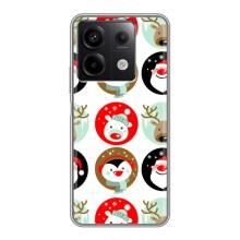 Силиконовый бампер на рождество для Xiaomi Redmi Note 13 (5G) (Рождественский принт)