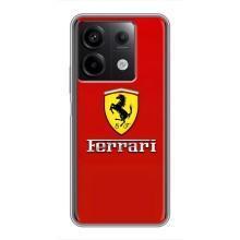 Силиконовый бампер с картинкой машины на Xiaomi Redmi Note 13 (5G) (Ferrari Logo)