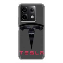 Силиконовый бампер с картинкой машины на Xiaomi Redmi Note 13 (5G) (Logo TESLA)