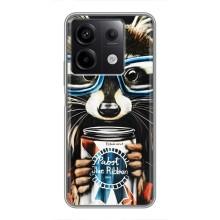 Силіконовий Чохол з Энотами  на Xiaomi Redmi Note 13 (5G) – Єнот в окулярах