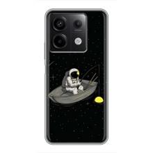 Силиконовый Чехол с принтом "Космонавты" на Xiaomi Redmi Note 13 (5G) – Космонавт на рыбалке