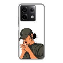 Силіконовый Чохол на Xiaomi Redmi Note 13 (5G) з картинкой Модных девушек (У зеленому)