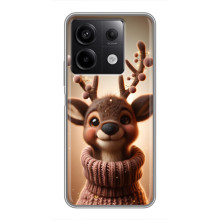 Яркий чехол для Xiaomi Redmi Note 13 (5G) с Зимними Оленятами – Олень в свитере