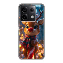 Яркий чехол для Xiaomi Redmi Note 13 (5G) с Зимними Оленятами – Олень в шарфе