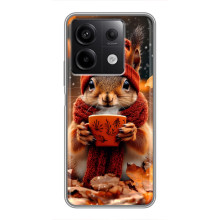 Друкований чохол 'Звірята з кавою' для Xiaomi Redmi Note 13 (5G) – Білка з кавою