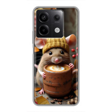 Друкований чохол 'Звірята з кавою' для Xiaomi Redmi Note 13 (5G) – Мишка з кавою