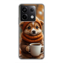 Друкований чохол 'Звірята з кавою' для Xiaomi Redmi Note 13 (5G) – Песик з кавою