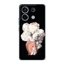 Чехлы (ART) Цветы на Xiaomi Redmi Note 13 Pro (5G) (VPrint) (Белые цветы)