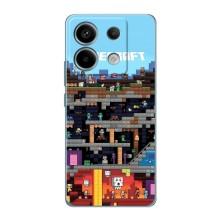 Чехол Майнкрафт на Xiaomi Redmi Note 13 Pro (5G) (AlphaPrint) Minecraft (фон Minecraft)
