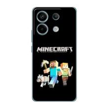 Чехол Майнкрафт на Xiaomi Redmi Note 13 Pro (5G) (AlphaPrint) Minecraft (герои Minecraft)