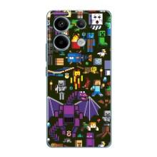 Чехол Майнкрафт на Xiaomi Redmi Note 13 Pro (5G) (AlphaPrint) Minecraft (Коллаж Майнкрафт)