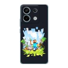 Чехол Майнкрафт на Xiaomi Redmi Note 13 Pro (5G) (AlphaPrint) Minecraft (персонажи Minecraft)