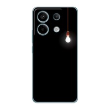 Чехол с картинками на черном фоне для Xiaomi Redmi Note 13 Pro (5G) (Лампочка)