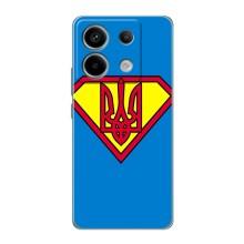 Чохол з картинкою (Патріотичний ГЕРБ) на Xiaomi Redmi Note 13 Pro (5G) (Герб - супер герой)
