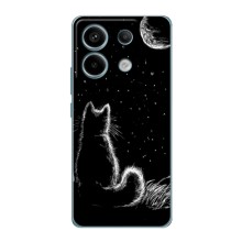 Чехол с принтом для Xiaomi Redmi Note 13 Pro (5G) (AlphaPrint) Модные коты – Котик и луна