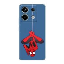 Чехол Супергерой Человека Паука на Xiaomi Redmi Note 13 Pro (5G) – На паутине