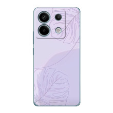 Чехол цветочный дизайн для Xiaomi Redmi Note 13 Pro (5G) – Монстера фиолетовая