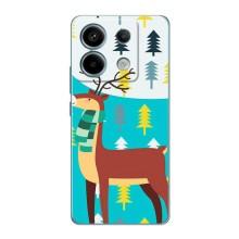 Силиконовый бампер с картинкой животных для Xiaomi Redmi Note 13 Pro (5G) (Олень с шарфом)