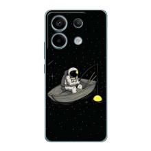 Силиконовый Чехол с принтом "Космонавты" на Xiaomi Redmi Note 13 Pro (5G) – Космонавт на рыбалке