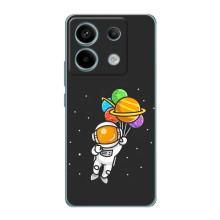 Силиконовый Чехол с принтом "Космонавты" на Xiaomi Redmi Note 13 Pro (5G) – Космонавт с шариками
