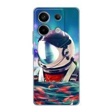 Силиконовый Чехол с принтом "Космонавты" на Xiaomi Redmi Note 13 Pro (5G) – Космонавт в воде