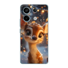 Яскравий чохол для Xiaomi Redmi Note 13 Pro (5G) з Зимові Оленята – Оленятко серед герлянд