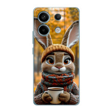 Печатный чехол «Зверята с кофе» для Xiaomi Redmi Note 13 Pro (5G) – Зайчик с кофе