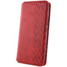 Шкіряний чохол-книжка GETMAN Cubic (PU) для Xiaomi Redmi Note 13 Pro+ – Червоний