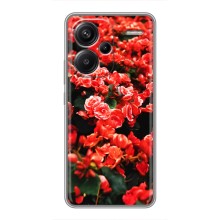 Чехлы с Цветами для Xiaomi Redmi Note 13 Pro Plus (VPrint) (Цветы красные)