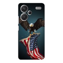 Чехол Флаг USA для Xiaomi Redmi Note 13 Pro Plus – Орел и флаг