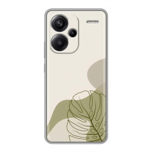 Силиконовый чехол с принтом в цветах на Xiaomi Redmi Note 13 Pro Plus – Монстера зелёная