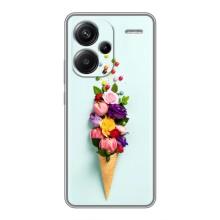 Чехлы с тематикой "ЦВЕТЫ" на Xiaomi Redmi Note 13 Pro Plus (Цветок-мороженное)