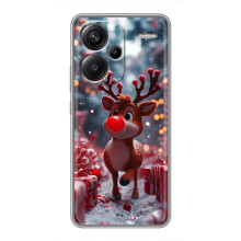 Яркий чехол для Xiaomi Redmi Note 13 Pro Plus с Зимними Оленятами – Олень среди подарков