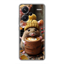 Друкований чохол 'Звірята з кавою' для Xiaomi Redmi Note 13 Pro Plus – Мишка з кавою