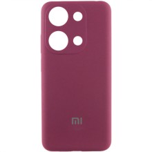 Чохол Silicone Cover Lakshmi Full Camera (AAA) with Logo для Xiaomi Redmi Note 13 Pro 4G – Бордовий