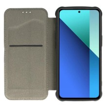 Кожаный чехол книжка GETMAN Razor (PU) для Xiaomi Redmi Note 13 Pro 4G / Poco M6 Pro 4G – Черный