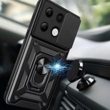 Ударопрочный чехол Camshield Serge Ring для Xiaomi Redmi Note 13 Pro 4G / 14s / Poco M6 Pro 4G – Черный